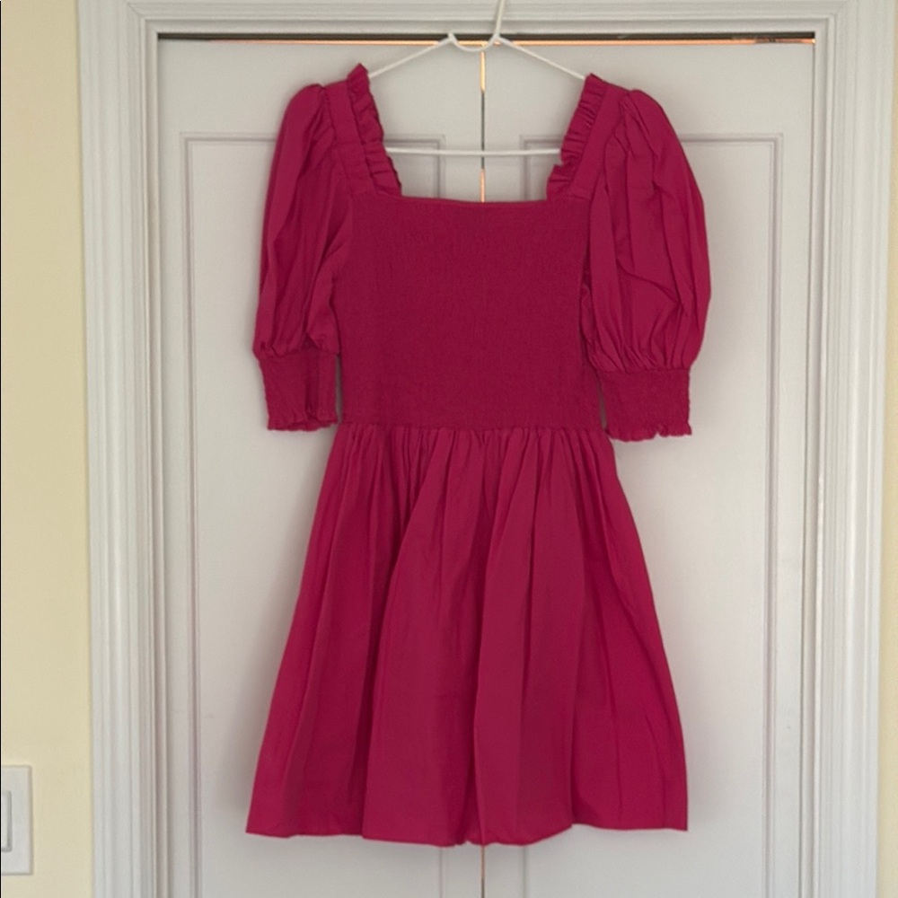 MSK Pink Smocked Puff Sleeve Sundress